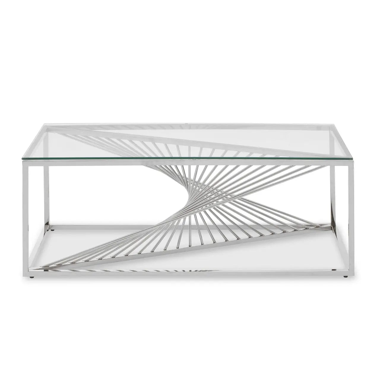 aRmanica AMELLO COFFEE TABLE WITH SILVER FINISH FRAME