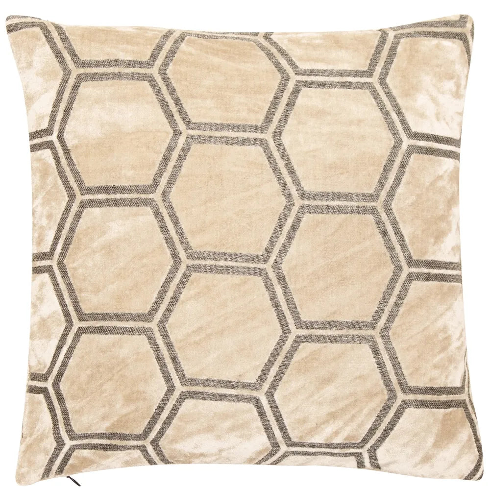 aRmanica Hexagon Cut Velvet Textured Cream