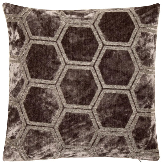 aRmanica Hexagon Cut Velvet Textured Cushion