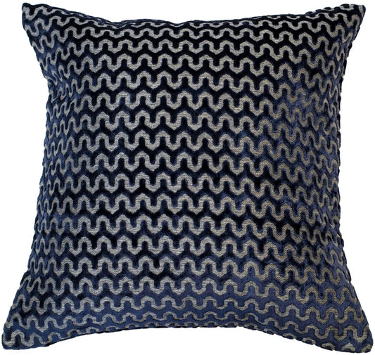 aRmanica Wave Cut Velvet Olive Cushion