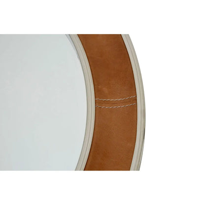 aRmanica WINSTON TAN GENUINE LEATHER SMALL WALL MIRROR