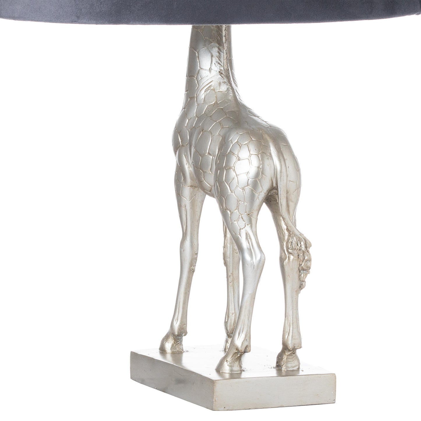 aRmanica Parrot Silver Table Lamp With Grey Velvet Shade