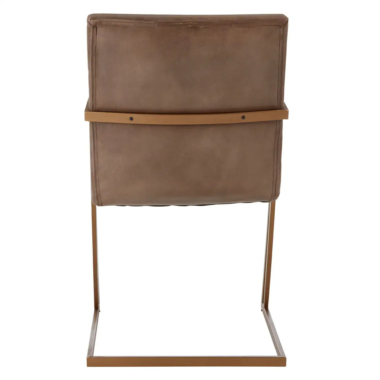 aRmanica BUFFALO BROWN LEATHER AND IRON ALVES CHAIR  X2