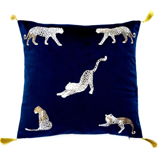 aRmanica Feline Navy Cushion 45  x 45 cm