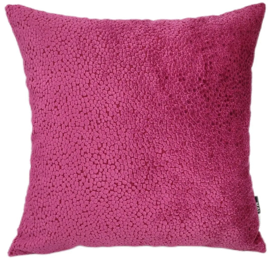 aRmanica Cut Velvet Dot Fuschia Cushion