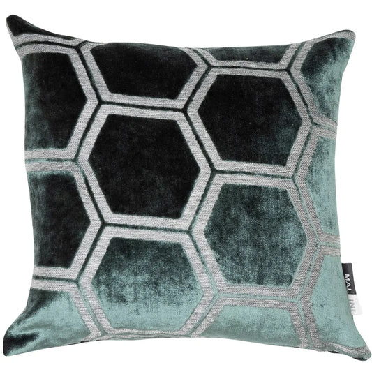 aRmanica Hexagon Cut Velvet Textured Green