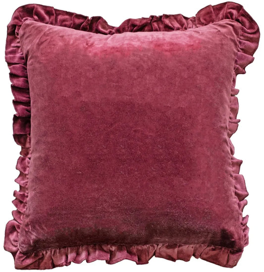 aRmanica Aubergine Velvet Feather Filled Cushion 45 x 45 cm