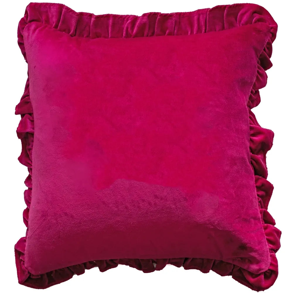 aRmanica Pink Velvet Feather Filled Cushion 45 x 45 cm