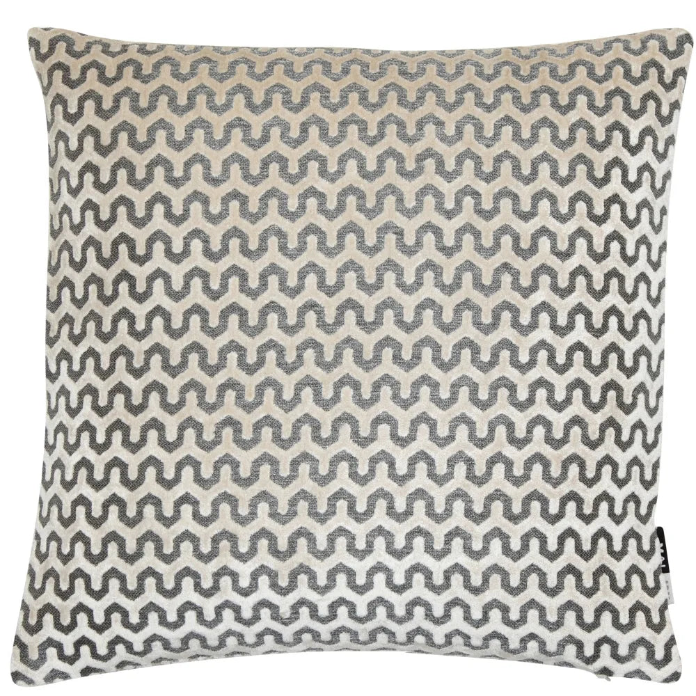 aRmanica Wave Cut Velvet Cream Cushion