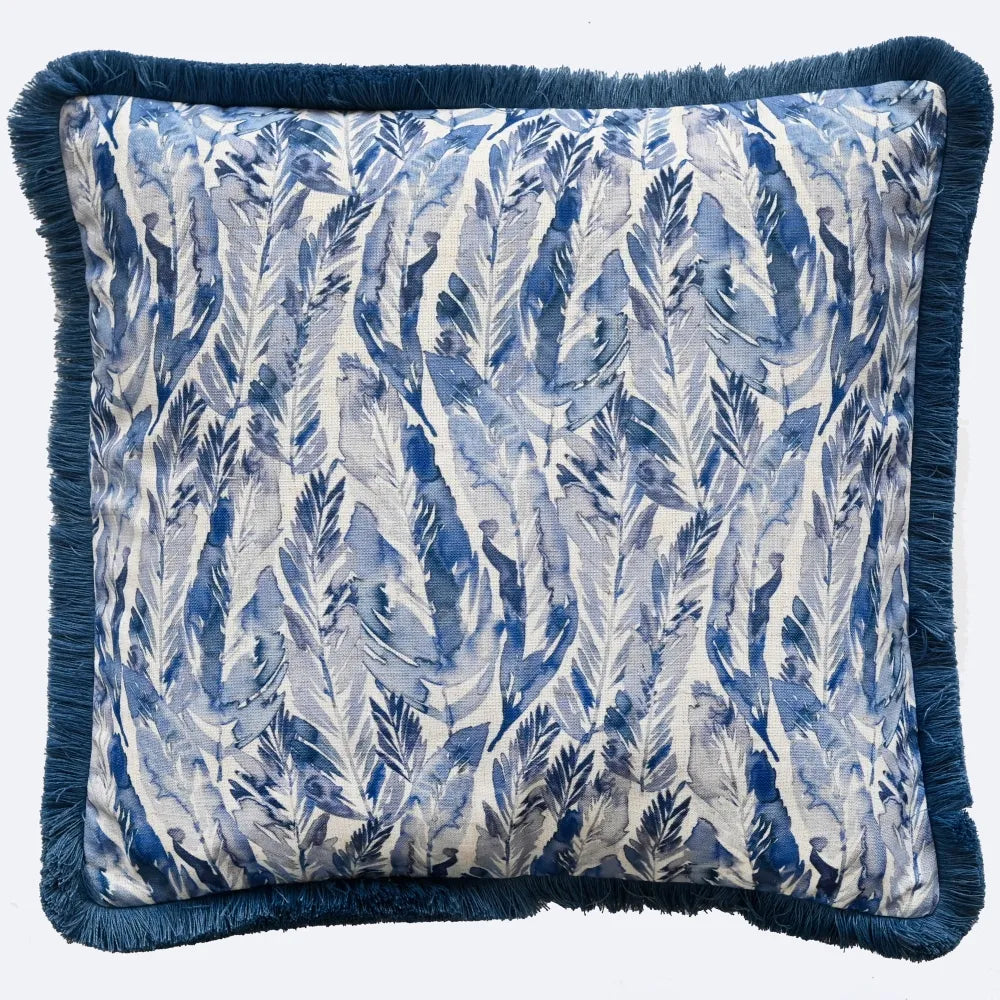 aRmanica Plume Blue Cushion 45 x 45 cm