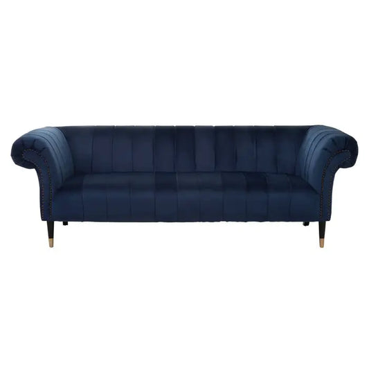 aRmanica Serina THREE SEAT NAVY VELVET SOFA