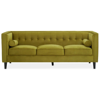 aRmanica CELIA THREE SEAT OLIVE VELVET SOFA