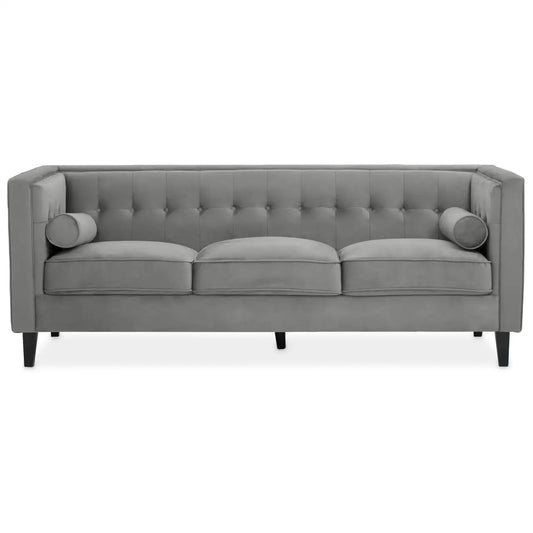 aRmanica CELIA THREE SEAT GREY VELVET SOFA