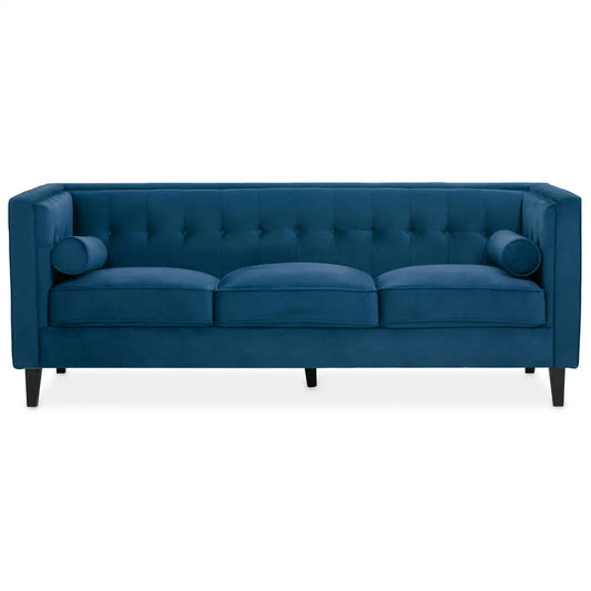 aRmanica CELIA THREE SEAT BLUE VELVET SOFA