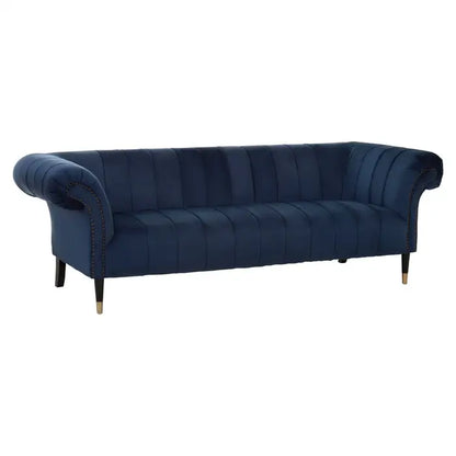 aRmanica Serina THREE SEAT NAVY VELVET SOFA